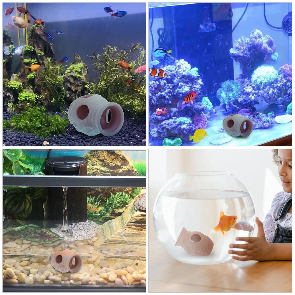 

Aquarium Fish Cave Decoration Shelter for Fish and Shrimp Hiding Breeding Spot Natural Look Wear-Resistant Tank Adornment