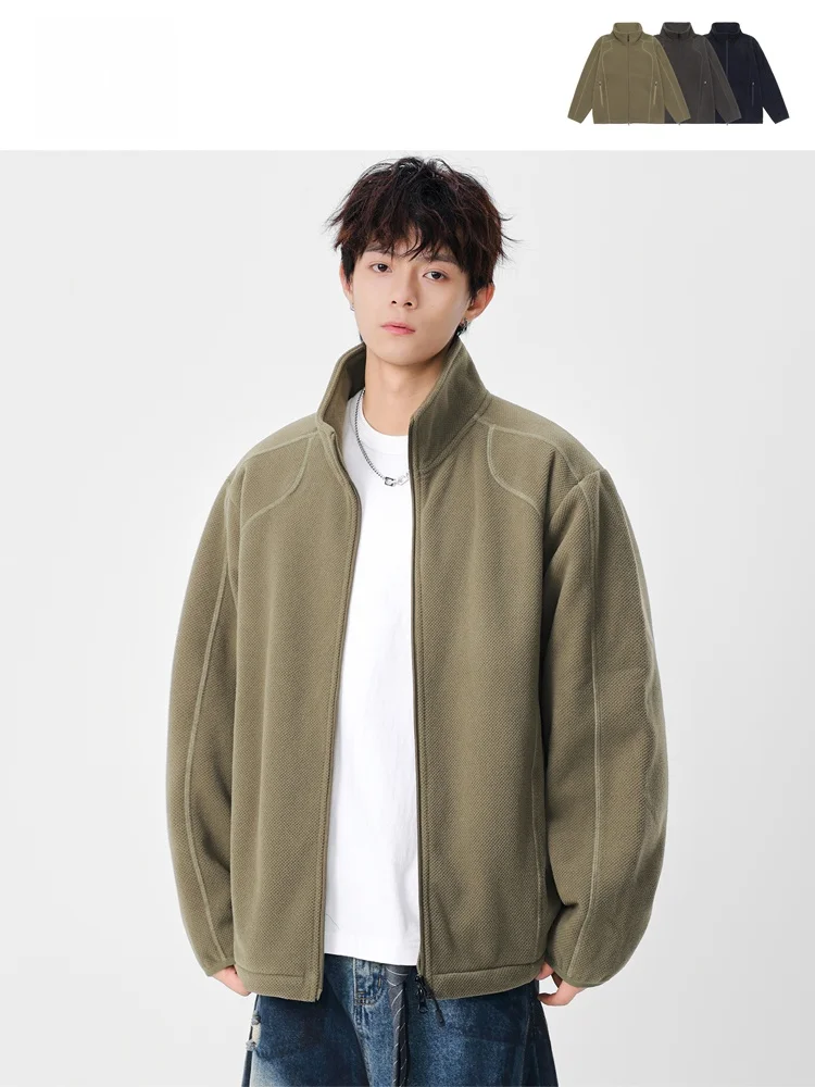 

GPstudio American Deconstructed Hassel Line Open Cardigan Stand Collar Men's 2025 New Trending Commute Outerwear
