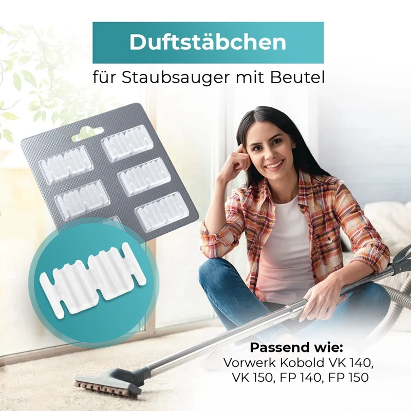 Fragrance Sticks Fragrance Blocks Set 30X Pieces Replacement For Vorwerk Kobold VK140 VK150 FP140 FP150 Vacuum Cleaner