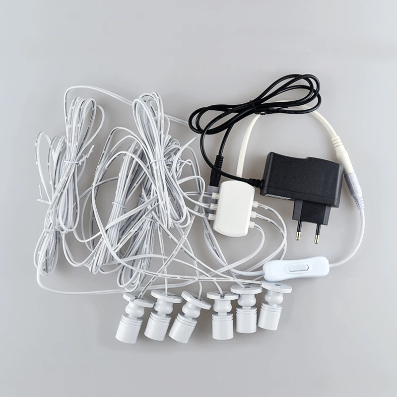 LED Spot Light a Set Mini Lamp Long Cord for Model Display 3V 2W 3W Counter Wine Cabinet Garage Kit Exhibition Case Shelf