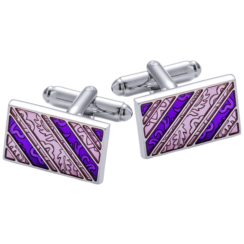 

KFLK Jewelry shirt designer cufflinks for mens Brand Cuffs links wholesale Button High Quality Purple Wedding Male guests