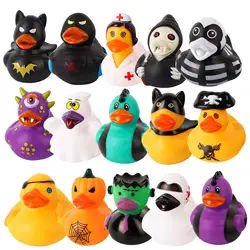 2/6/12 PC Halloween Rubber Ducks Halloween Ducks for Jeeps with Various Halloween Characters Novelty Rubber Duck Toys