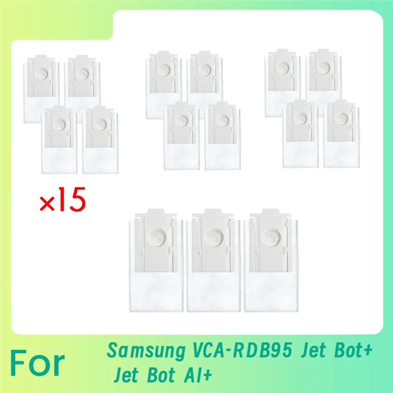 BAAO-For VCA-RDB95 Jet Bot + Jet Bot AI + كيس غبار 15 قطعة جهاز آلي لتنظيف الأتربة ذاتي التفريغ