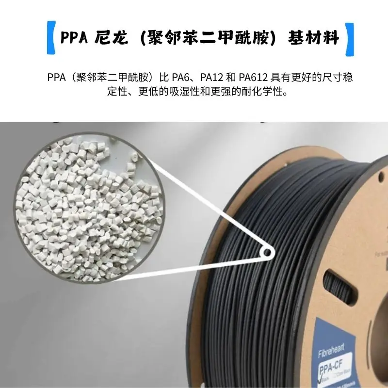 PPA-CF Carbon Fiber Reinforced Nylon 1.75mm Suitable for 3D Printing Filament Special Engineering Materials Strength Hardness