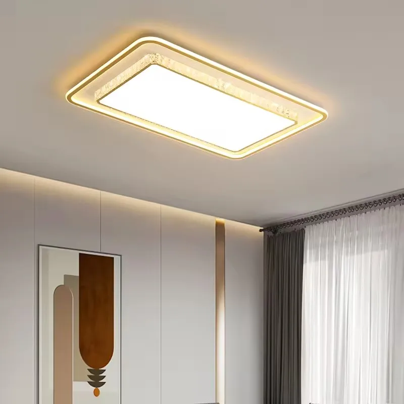 Imagem -06 - Estilo Moderno Dimmable Led Luzes de Teto para Casa Lâmpada Interior do Quarto Quadrado Acrílico Redondo Imitação de Cristal