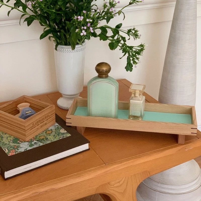 Wooden Storage Trays Living Room Decoration Tray Jewelry Stationery Organize Trays Minimalist Design Bedroom Multi Sized Tray