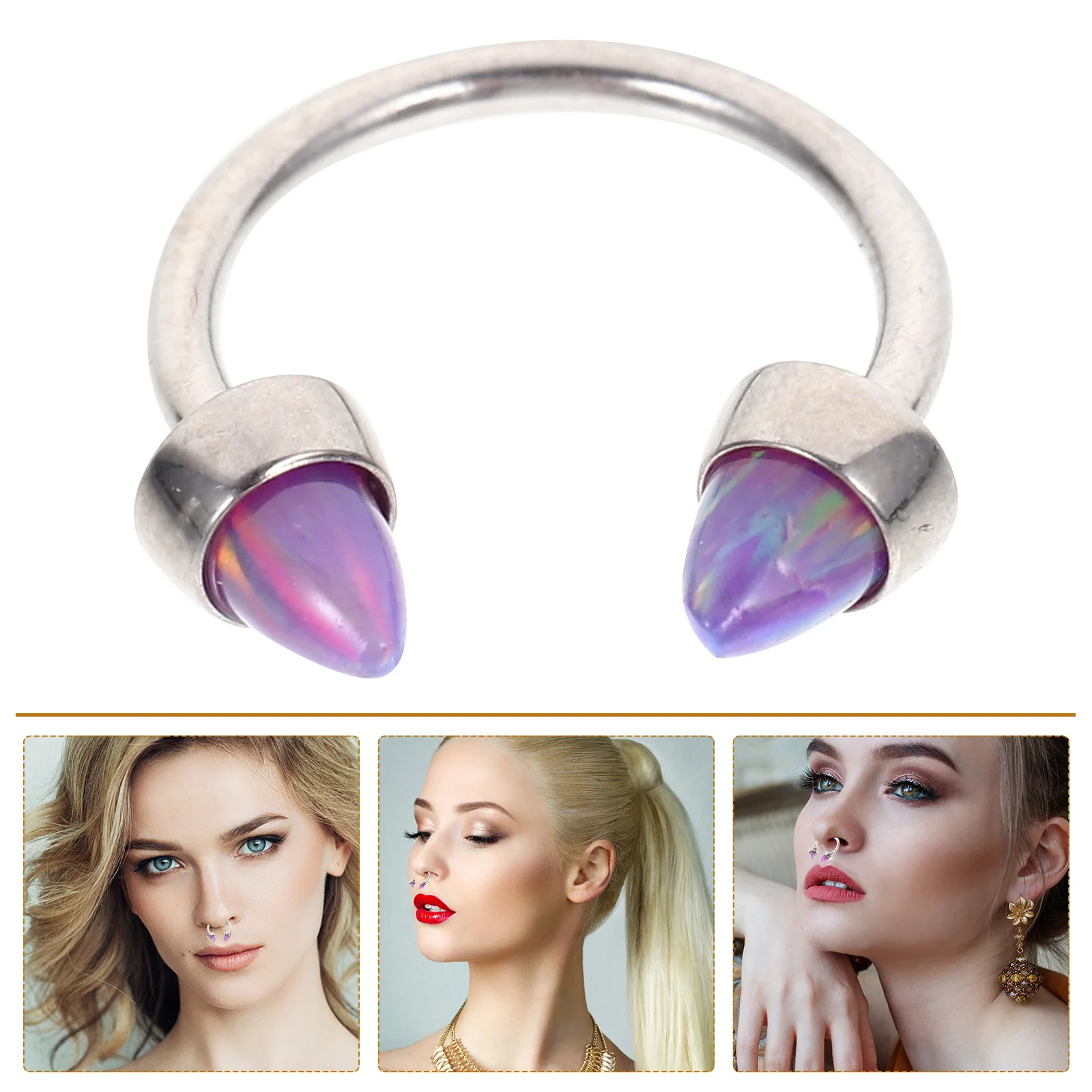 

Exquisite Fashionable Nose Ring Metal Stud Jewelry Rust Resistant Polished No Allergy Gift for Women Girls Anniversary Valentine