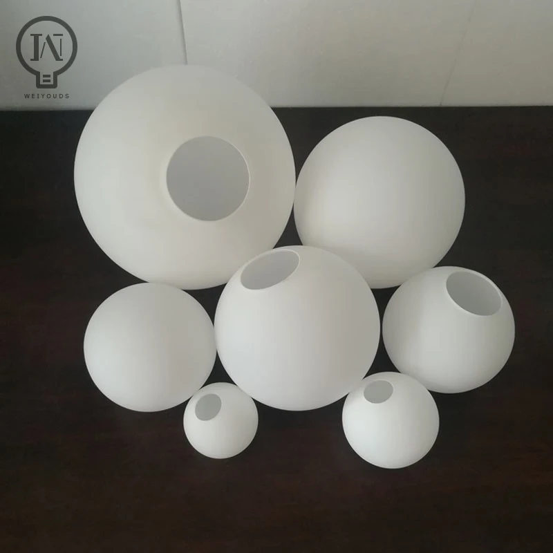 Imagem -03 - Abajur de Vidro Branco Abajur Globo Leitoso Lâmpada de Montagem D10cm D12cm D15cm D20cm D25cm Capa de Luz Redonda Pantalla Lampara