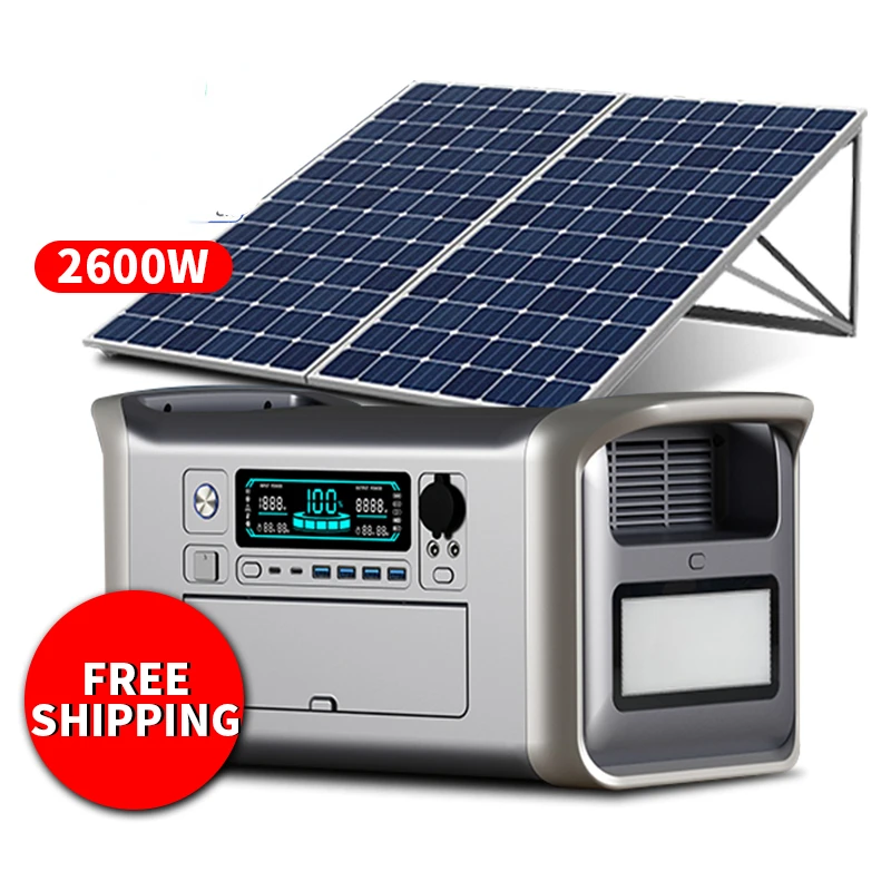 Dropshipping 2600W 640000mAh 320000mAh Solar System Outdoor Portable Power Station EV Charger Energy Storage Battery Generator