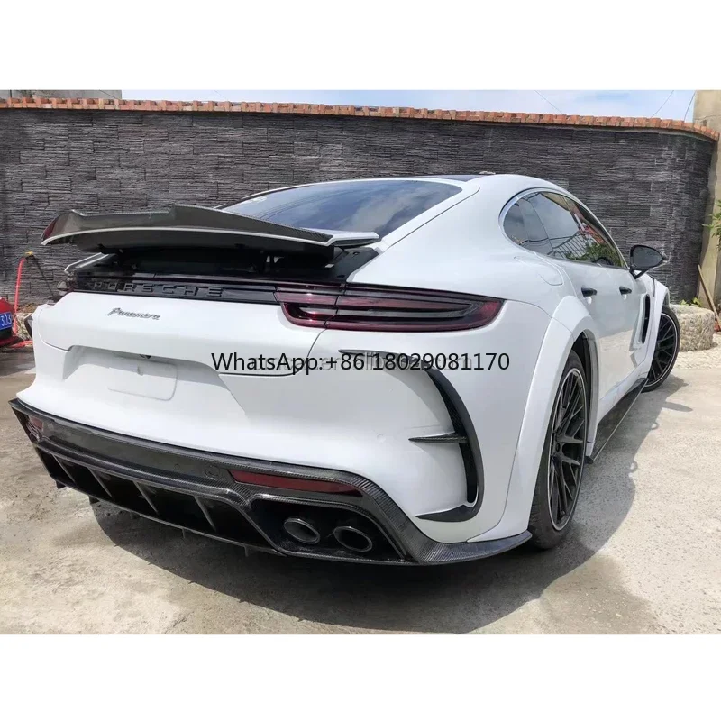 For Porsche Panamera 971 MSY Half Carbon Fiber Body Kit Front Rear Bumper Fenders Side Skirts Engine Hood Cover For Panamera 971