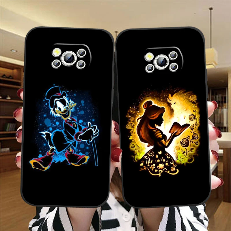 Casing ponsel putri Disney Stitch Anime untuk Xiaomi Mi Poco F5 F4 F3 F2 X5 X4 X3 M6 M5 M5S M4 M3 C40 Pro GT NFC 5G hitam Funda