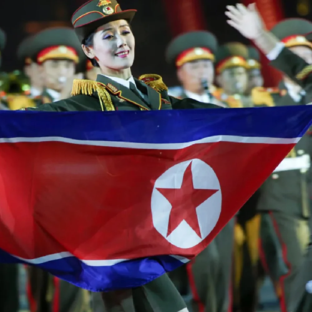 LeaFLAG 90X150cm high quality polyester hanging flag North Korea Country Flag  home decoration