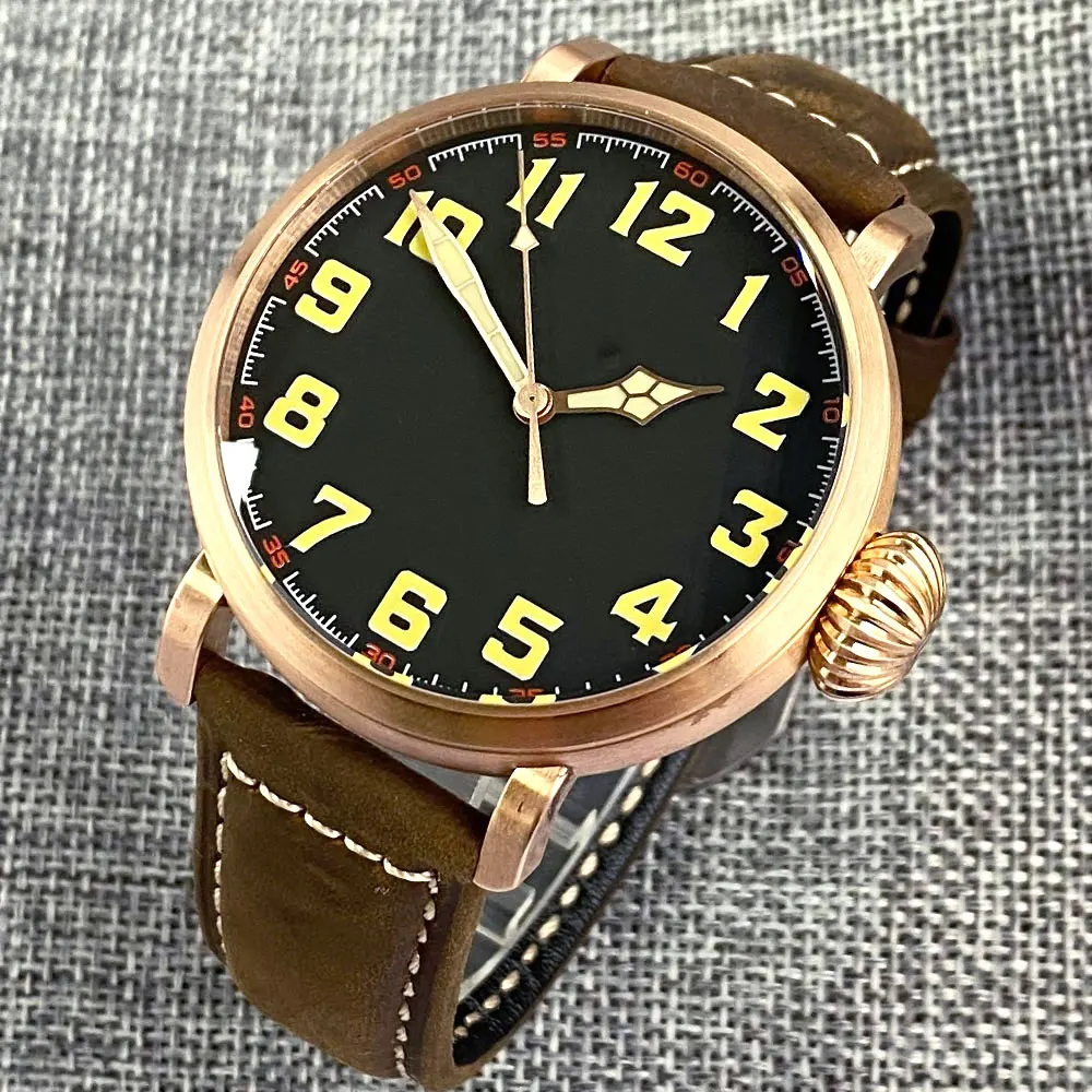 Tandorio Cusn8 Real Bronze PT5000 NH35A Automatic Watch for Men Vintage Pilot Waterproof 10Bar Diver Clock 47mm Sapphire Lume