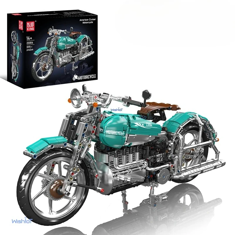 

MOULD KING 23004 American Cruiser Motorcycle 1971PCS Assembly Building Blocks Model Biker Toy Collection Gift for Kids Adults