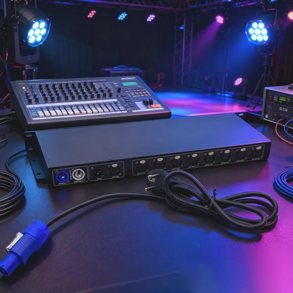 8-полосный распределитель DMX512, 8-канальный разветвитель DMX, усилитель сигнала, электрическая изоляция, разъем XLR для светодиодного контроллера сценического освещения