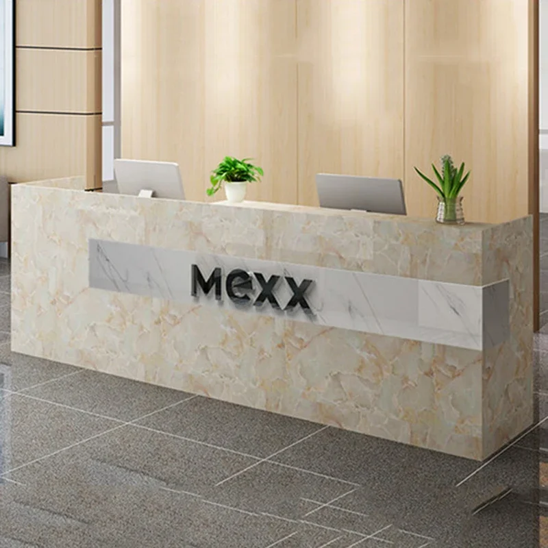 

Standing Office White Front Desk Pulpit Cash Register Reception Checkout Register Counter Podium Stand Retail Bureau Furniture