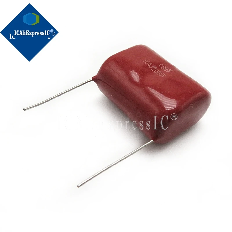 10pcs/lot 0.1uF 2000V 2KV CBB 104 100NF Polypropylene film capacitor pitch 25mm CBB81 In Stock