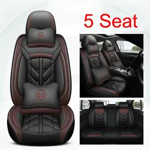 Universal PU leather car seat cover, full coverage, kia river, BMW G20, Hyundai kona, Renault Scenic 2, Hilux, car accessories 12 Main Sales Hilux Bank Cover - №7