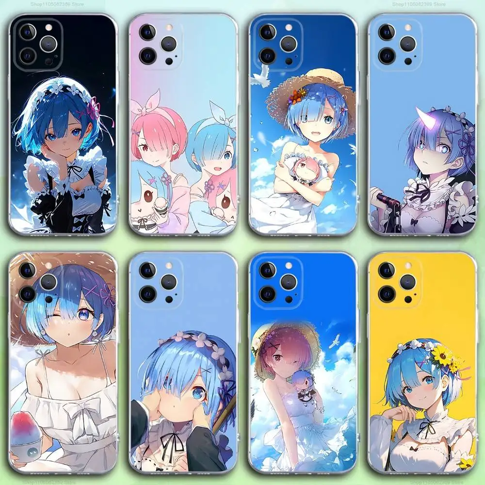 

Cartoon R-Rem Cute Phone Case For iPhone 17,16,15,14,13,12,11 Pro,Max,Plus,X,XS,XR,SE4,E Mini Transparent Soft Cover