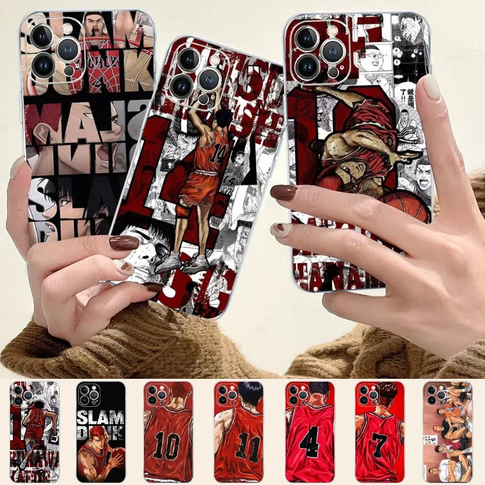 Japan Comic Slam dunk Phone Case For iPhone 15 14 11 12 13 Mini Pro XS Max Cover 6 7 8 Plus X XR SE 2020 Funda Shell