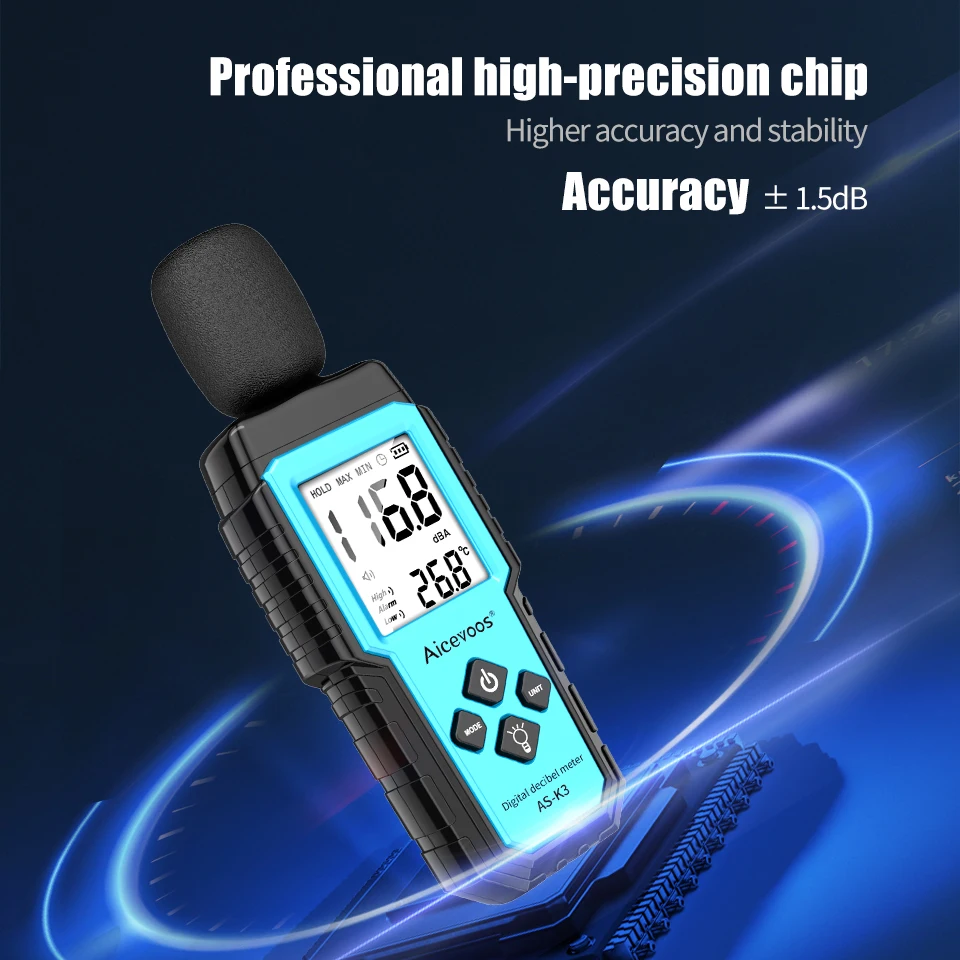 Aicevoos Digital Sound Meter Decibelimeter 30~130dB Measure Decibels Sound Level Noise Decibelios Decibel Monitor