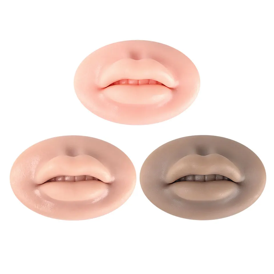 3D Tattoo Silicone Practice Face Head Lips Eyebrows Pad Professional Training Mannequin Doll Fake Skin for Eyelash Extension