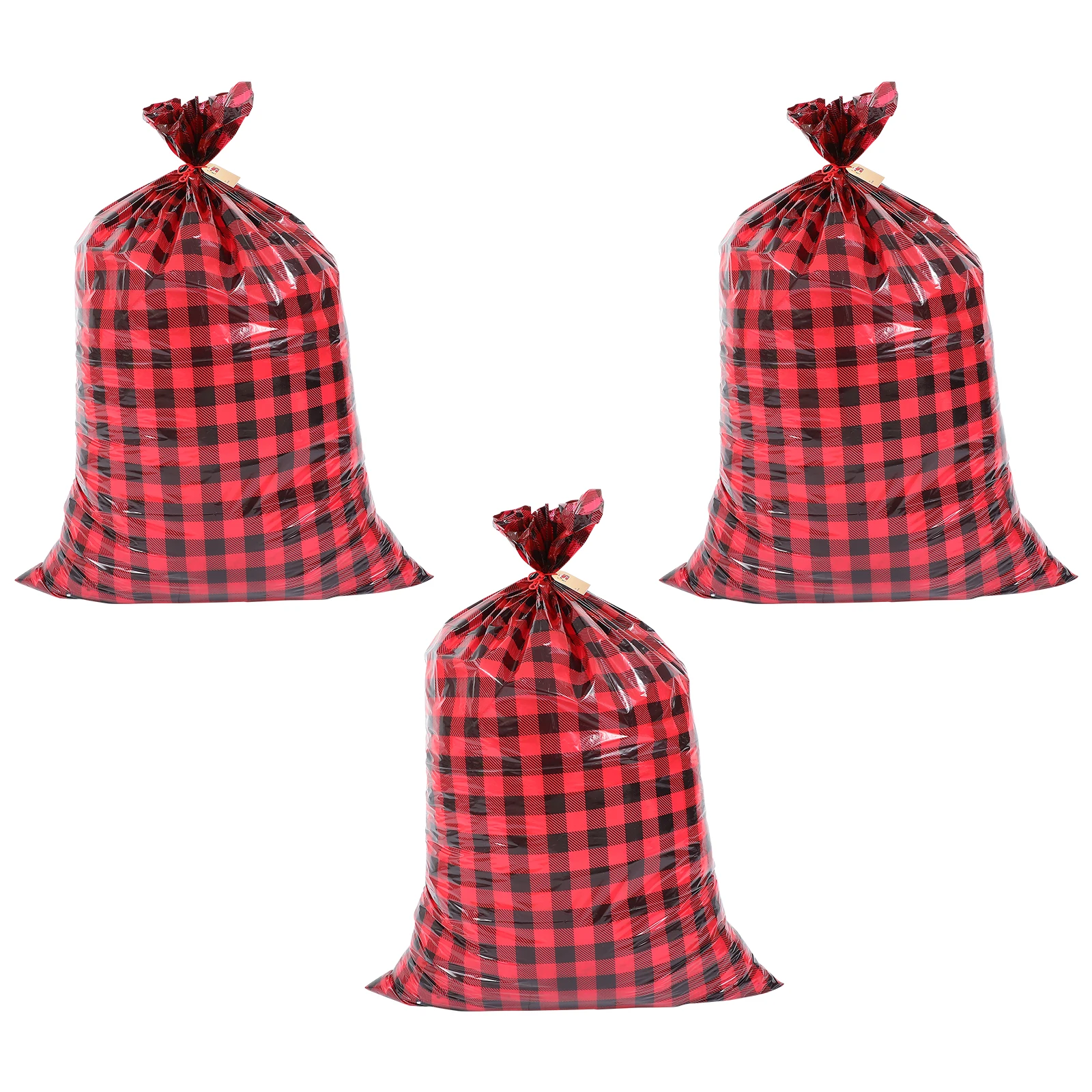 

3Pcs Christmas Gift Bag Large Capacity Stripe Design Holiday Party Present Sack for Family School Classroom Xmas Gift Packaging