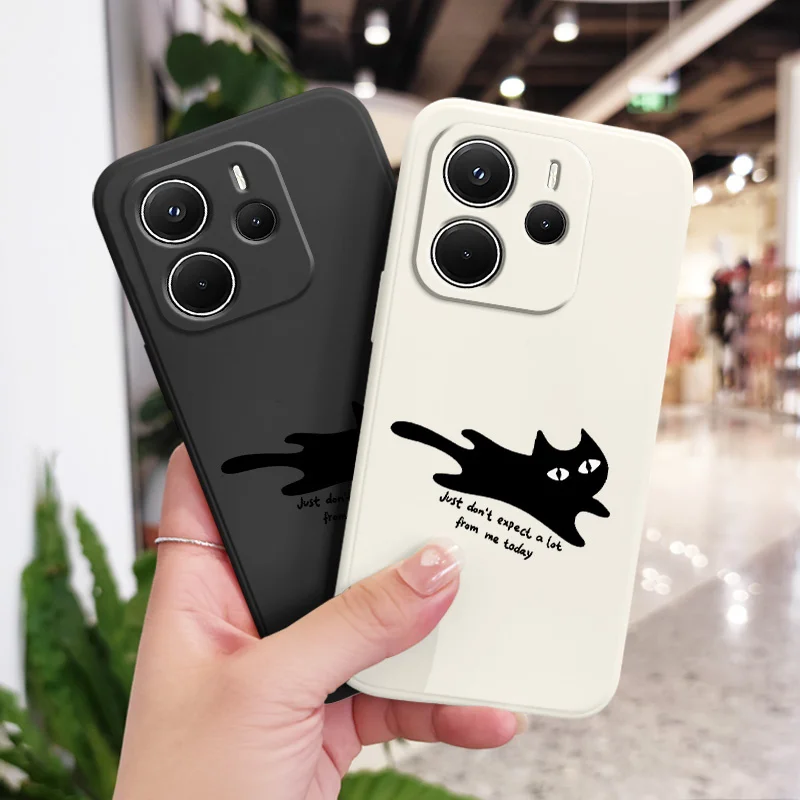 رمي القط قضية الهاتف ل Xiaomi Redmi ملاحظة 14 13 12 12S 11 11S 10 10S 9 9S 15 15C 14C برو زائد 4G 5G السائل غطاء سيليكون