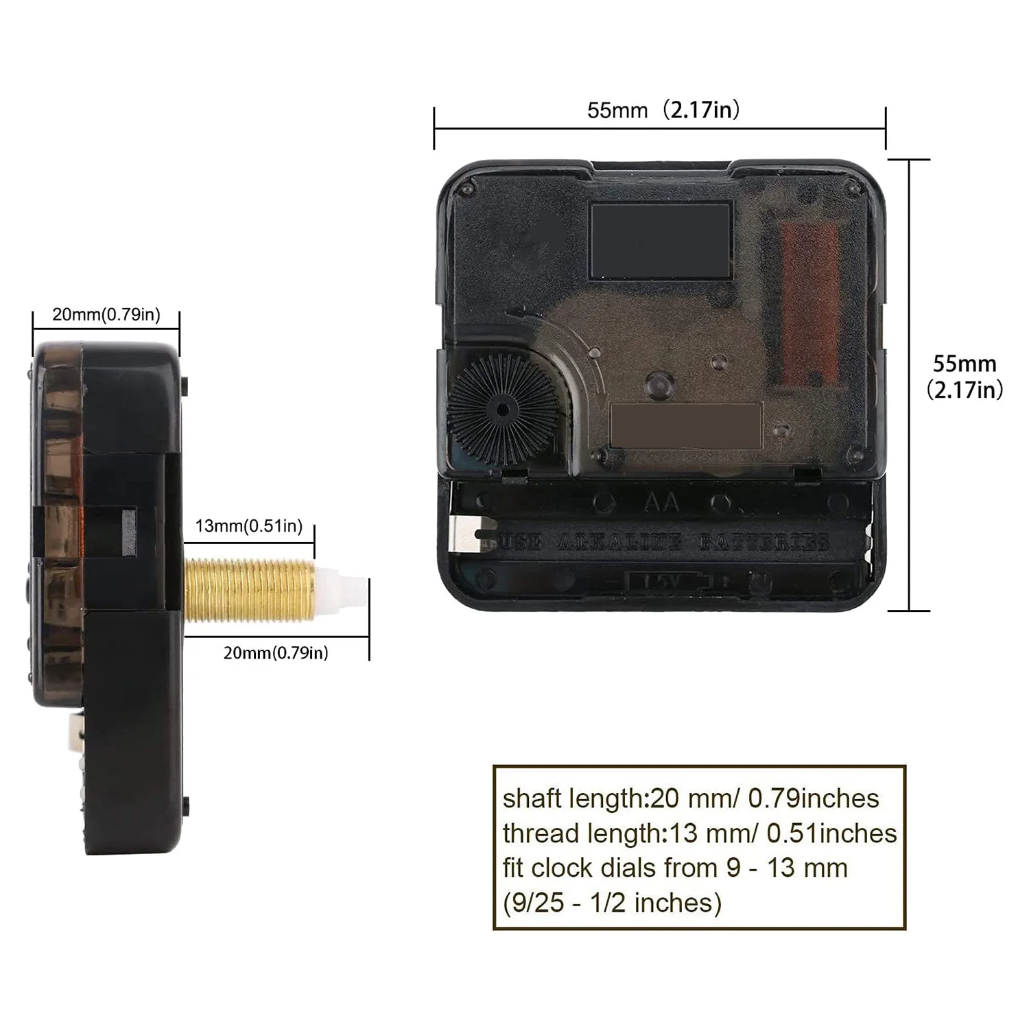 Clock Hands and Motor Kit Clock Mechanism Replacement with 7 Pairs of Quartz Clock Movement Repair Parts Kit