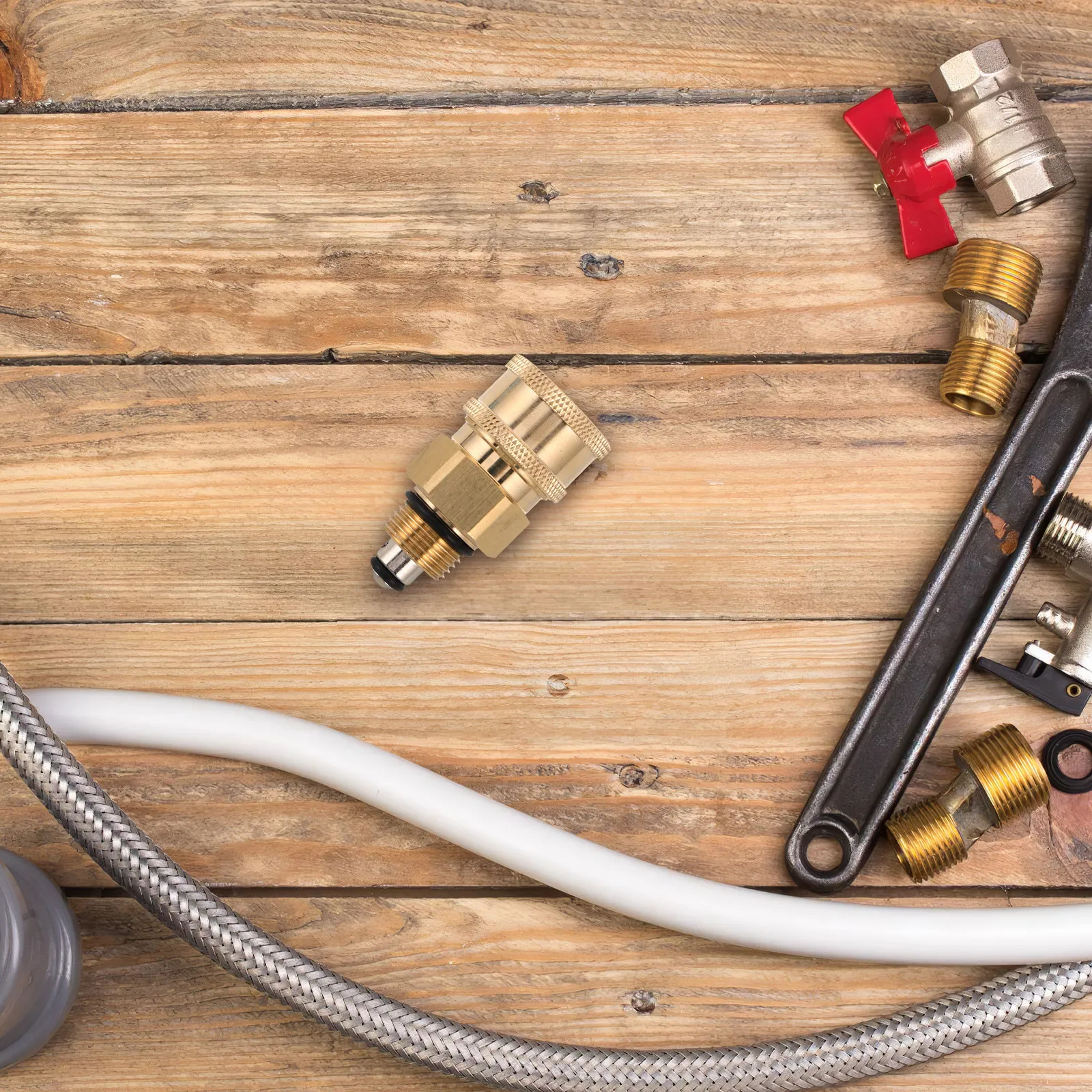 High Pressure Washer Connector Adapter – Threaded Hose Fitting for Power Cleaners