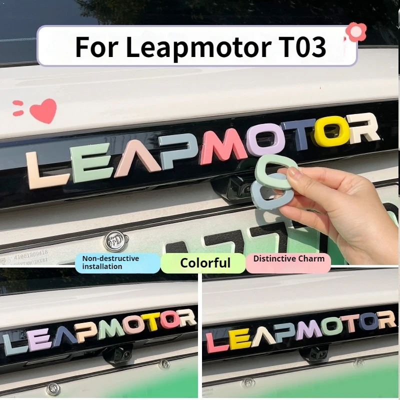 For Leapmotor T03 Car Letter Sticker Emblem Sticker Body Sticker Trunk Letter Trunk Emblem Modified