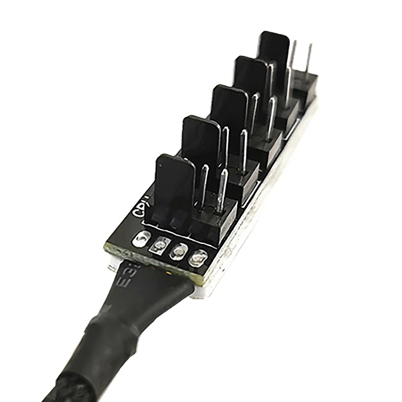 PWM Fan Hub PC CPU Cooling 4/3PIN Fan Power Cable Hub Adapter Sleeved Case Splitter For Computer Cooler Case Fans 1 To 5(40cm)