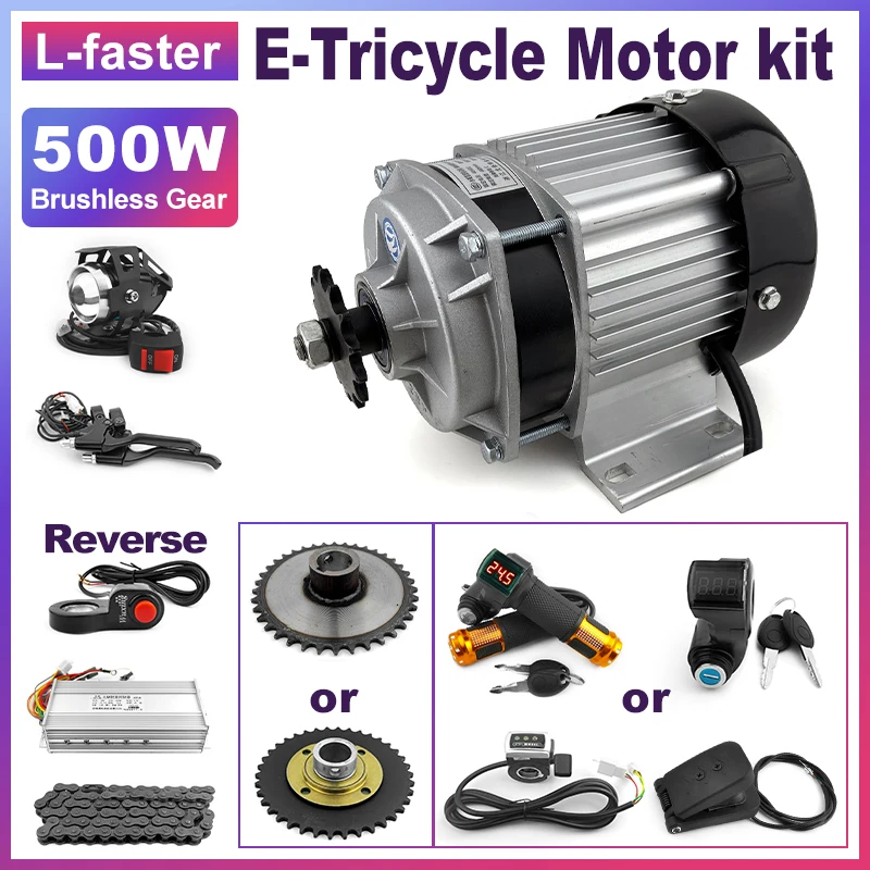 48V 500W Brushless Motor Kit for Tricycle