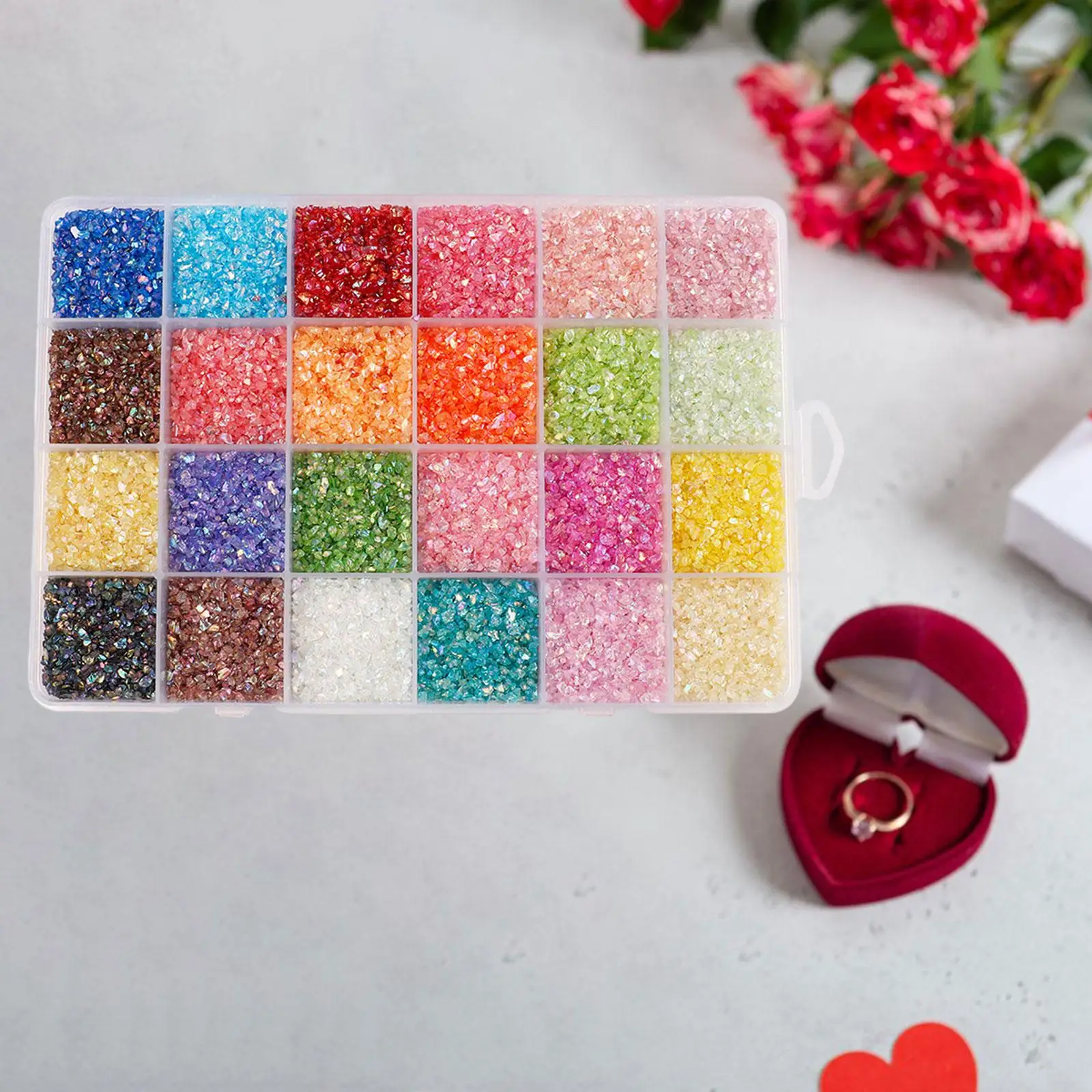 Nail Stones for Nail Art Valentine's Day Decor Nail Supplies Gravel Crushed Stone Nail Art Decorations for Crafts Decoration