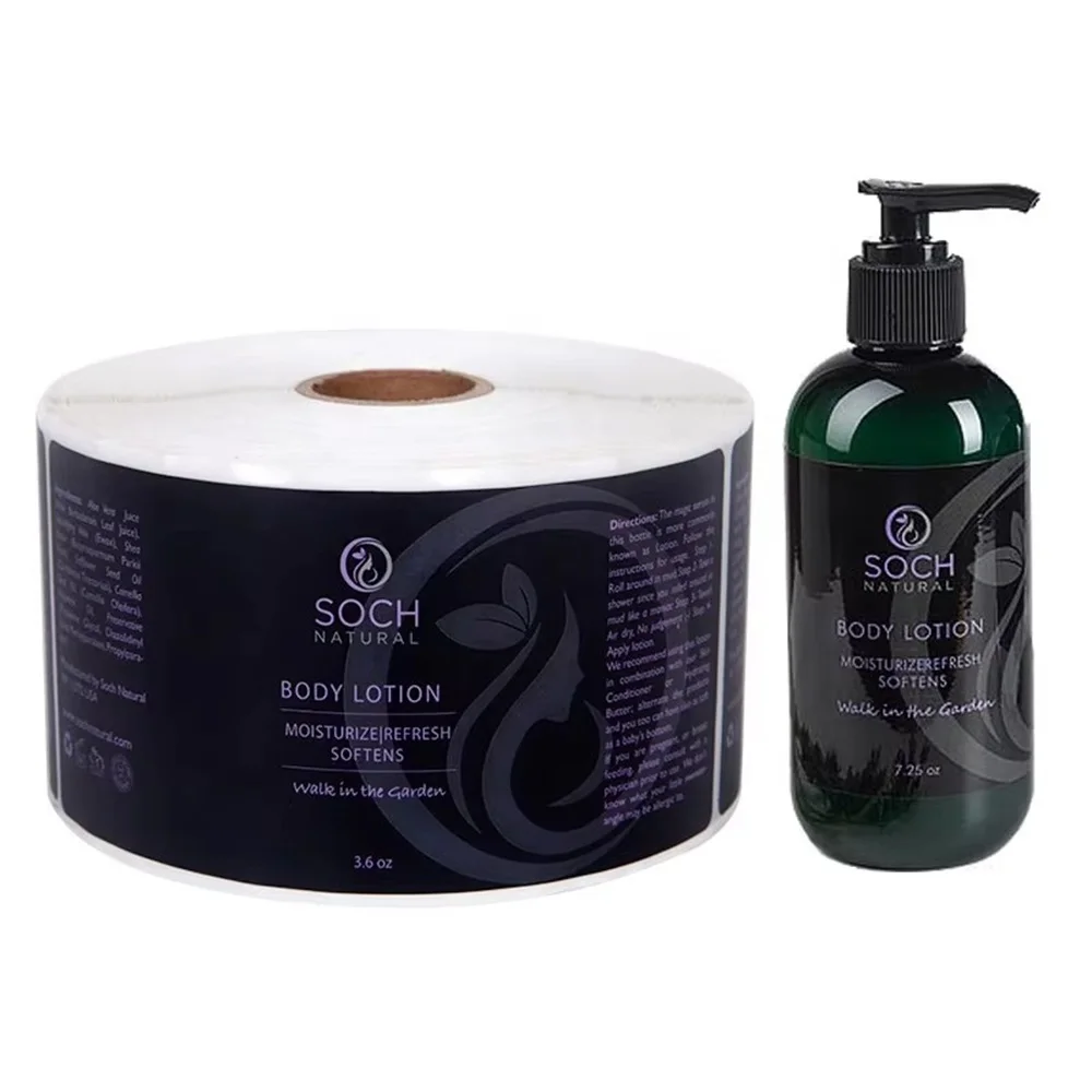 Cosmetic Packaging Labels｜Custom Adhesive Paper Stickers｜Printed Bottle Labels for Skincare & Beauty Products