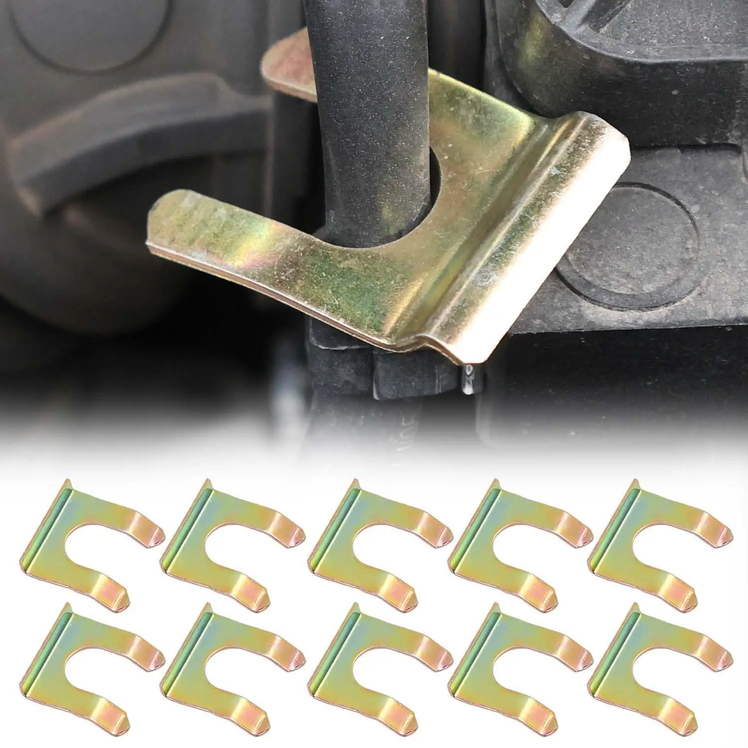 4pcs/set Automotive Brakes Hose Clips Set for Car U-shaped Clips Metal Brake Line Holders Brakes Hose Clamps Brake Hose Brackets
