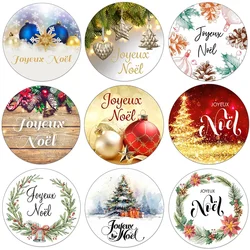 Joyeux Noël 프랑스어 메리 크리스마스 스티커 라벨 장식 스티커 포장 선물 상자 라벨 Xmas Deer 새해 라벨
