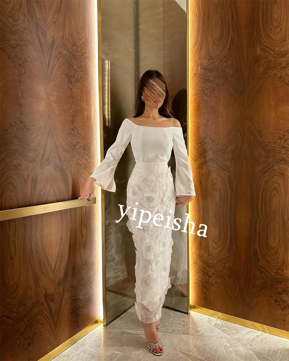 Personalizado jiayigong jérsei apliques dia dos namorados em linha reta de um ombro sob medida ocasião vestido midi vestidos arábia saudita