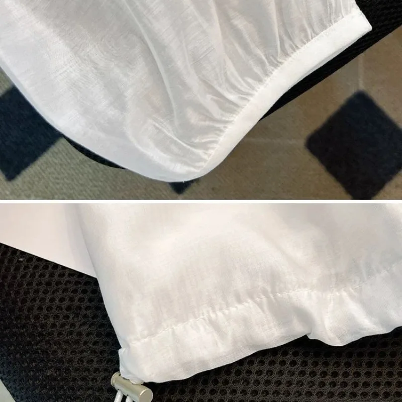 Women's White Sun Protection Clothing Cool Feel Fabric Embroidery Outerwear New Style Summer Lightweight Sun Protection Clothing