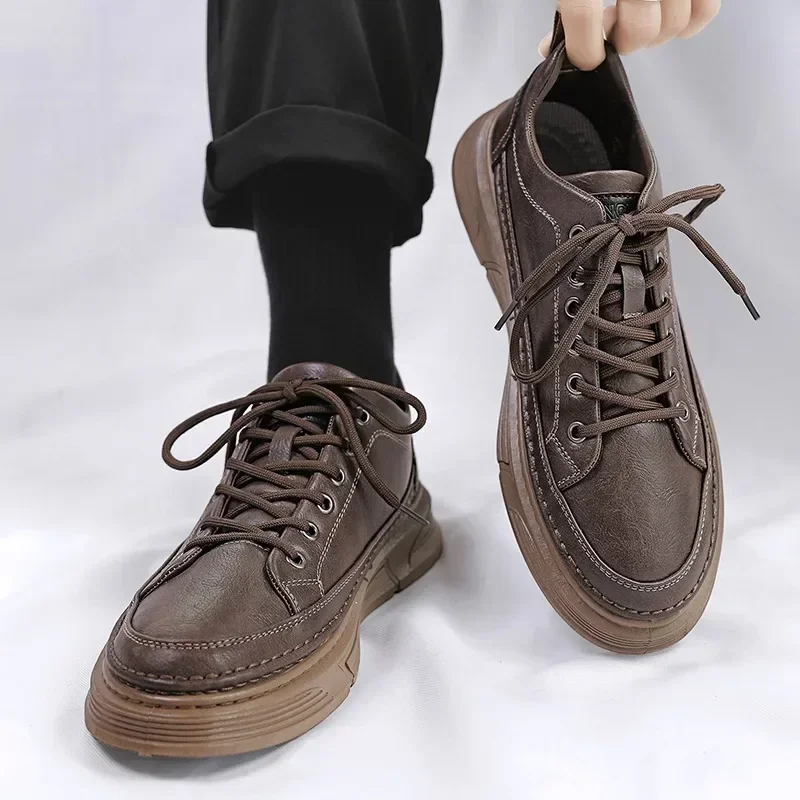 Youth Casual Leather Shoes Men's Korean Retro Business Formal Wear Dress Shoes British Students Party