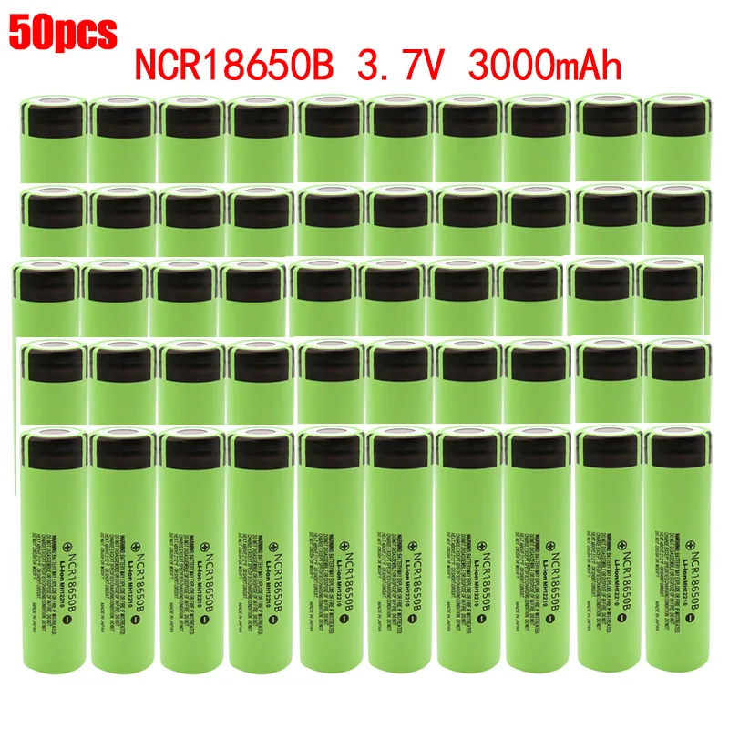 

4~50 PCS New original NCR18650B 34B 3.7V 18650 3000mAh Rechargeable Lithium Battery Flashlight Battery Tip Battery