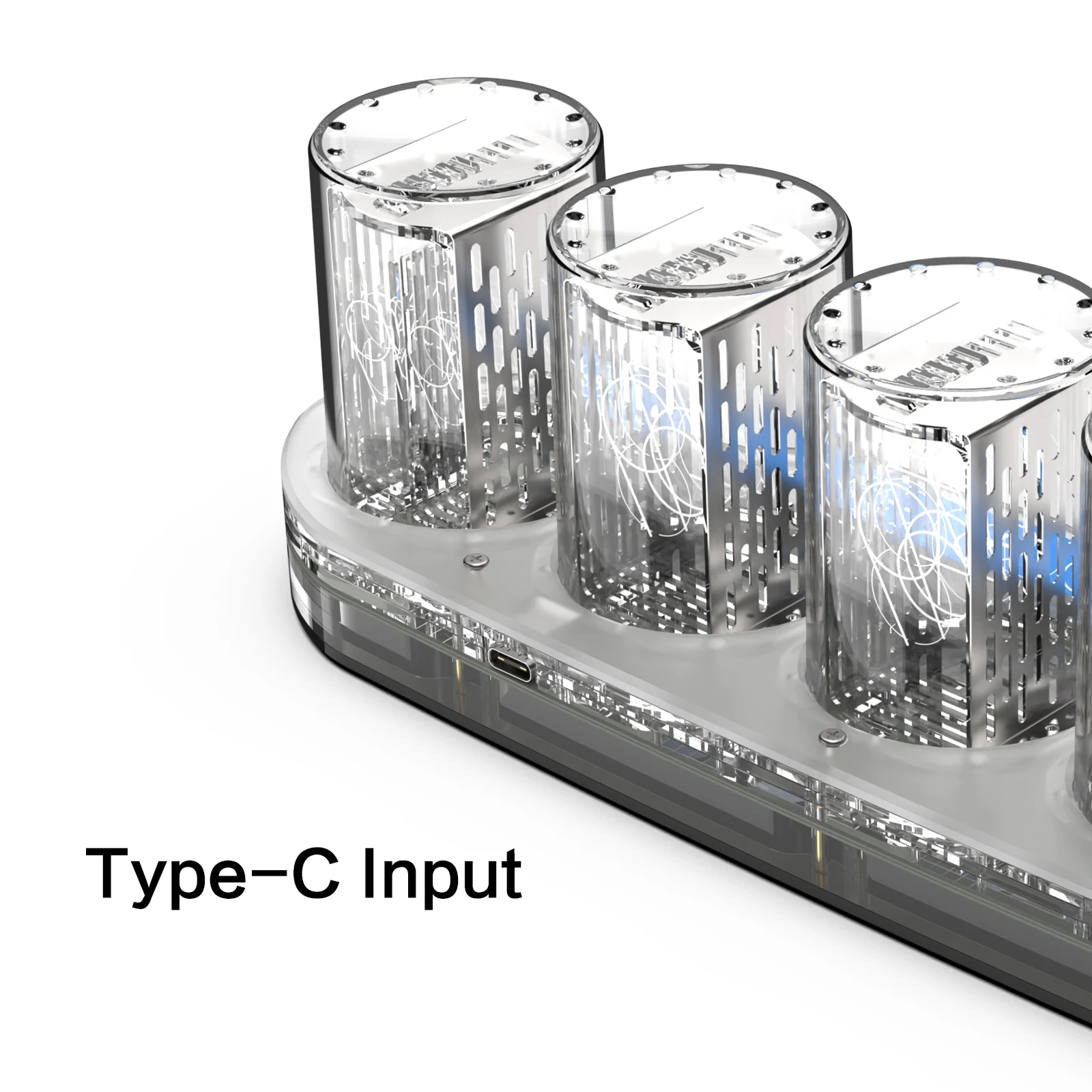 Nixie Tube Clock Light Simulation 7 Colors 5 Display Modes USB-C Powered Perfect Home Decoration & Gift LED Glow Tube Lamp