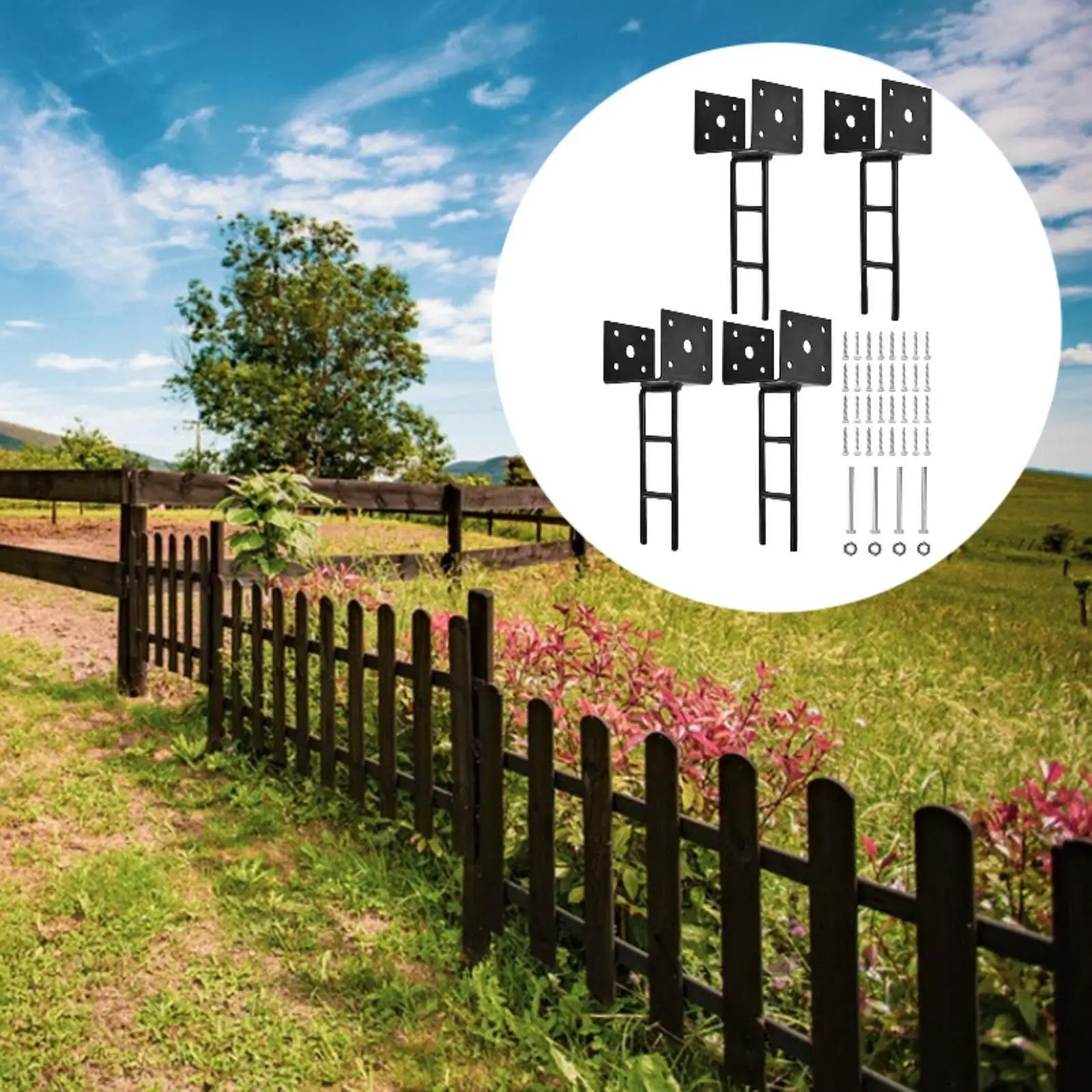 

4x U-образный анкерный держатель для бетонной стойки для почтовых ящиков для перил на палубе