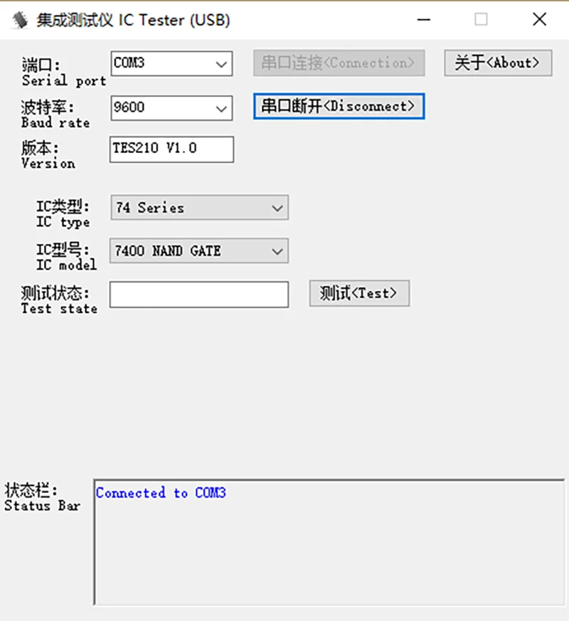 USB Integrated Circuit Tester Checker IC Logic Checker Digital IC Tester 74 40 Series Meter detection Module W software test A11