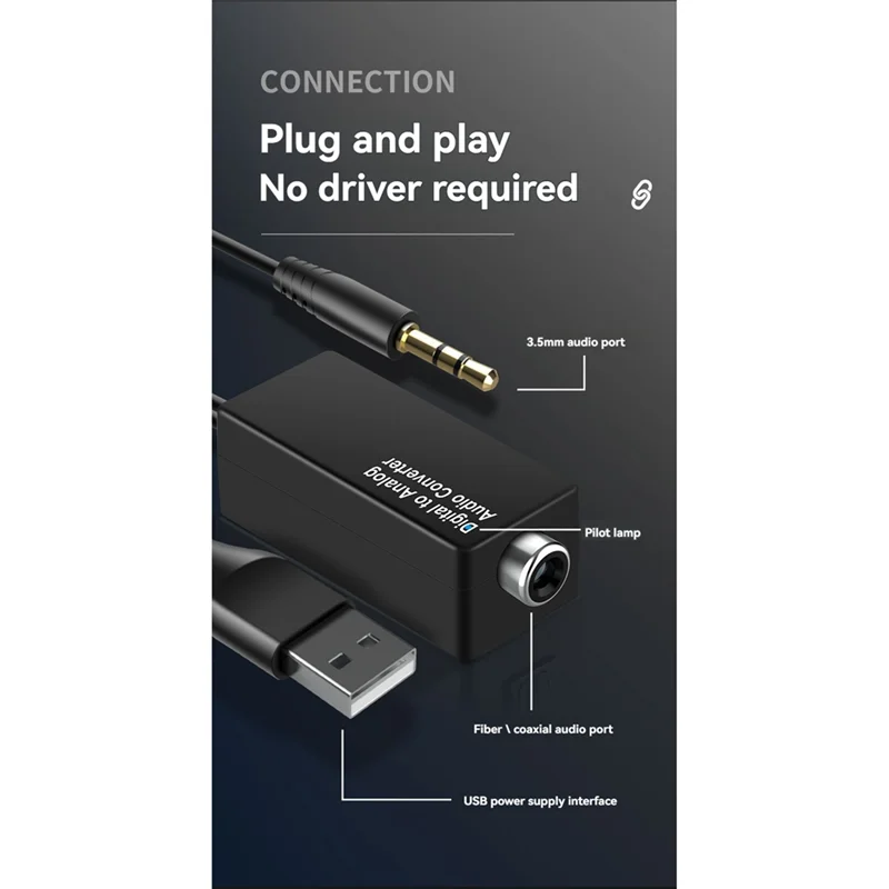 HFES الرقمية إلى التناظرية محول صوت رقمي إلى محوري التناظرية 3.5 مللي متر USB فك محول للتلفزيون ل PS4