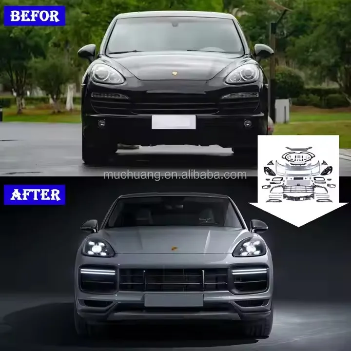 2011-2014 لملحقات Pors-che Cayen-ne طقم هيكل المصد الأمامي المتوافق مع موديلات Tur-bo Grille 9Y0-958 958.1 958.2 #2