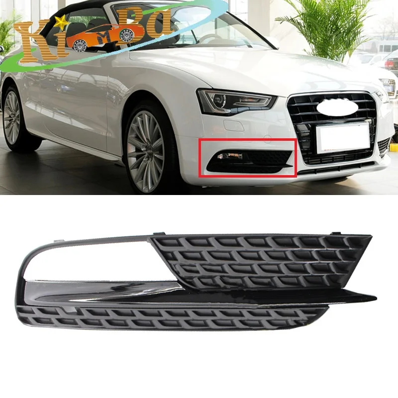 

KIMBA Car Left Right Car Front Bumper Fog Light Grilles Fog Lamp Racing Grills Gril For Audi A5 2012 2013 2014-2016 8T0807682H