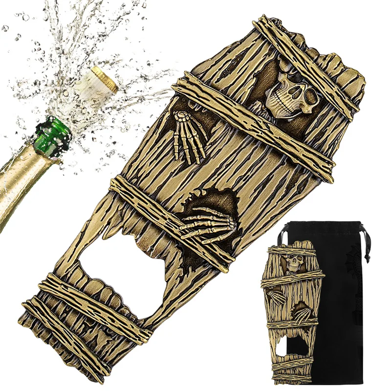 

Gothic Skull Coffin Shape Bottle Opener Metal Beer Bottle Opener Bar Club Wedding Party Decoration Corkscrew Cool Gift for Men