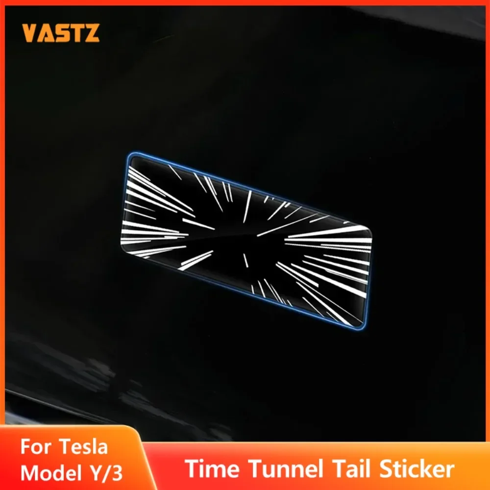 VASTZ For Model Y 3 Tail Mark High Performance Decorative Sticker Space-time Pattern Eco-friendly Resin Drip Waterproof Material