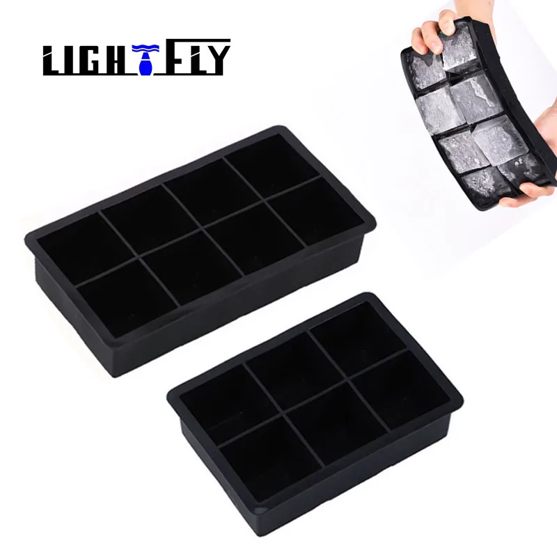 4/6/8/15 /37Grid Big Ice Tray Mold Giant Jumbo Large Food Grade Silicone Ice Cube Square Tray Mold DIY Ice Maker Ice Cube Tray